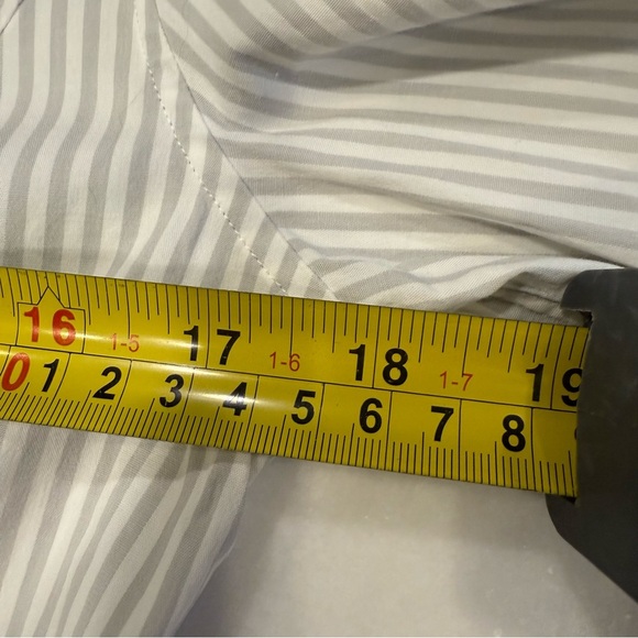 DOLCE GABBANA Womens Button Up Shirt Gray & White Stripes Size US 8 EU 44 - Picture 10 of 15